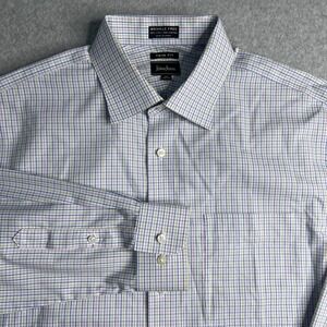 Neiman Marcus Wrinkle Free Dress Shirt Men's 16.5 Trim Fit Long Sleeve READ